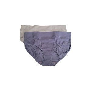 2 pack Women's Teen Pima Cotton Spandex Hipster Blue Gray Size L Tagless